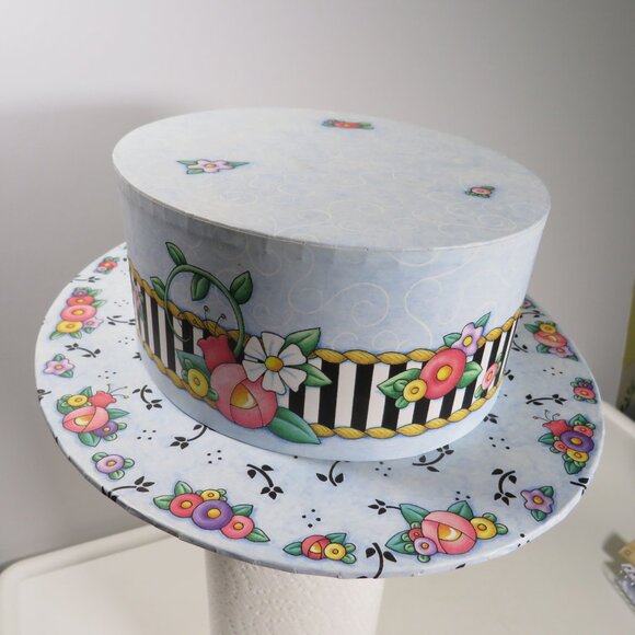 Mary Engelbreit Hat Gift Box Floral Blue & Pink - Picture 3 of 8